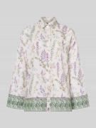 Christian Berg Woman Florale Leinen Langarmbluse mit Lavendelprint in ...