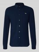 Lacoste Slim Fit Freizeithemd aus reiner Baumwolle in Blau, Größe 39