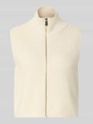 comma Strickweste mit Stehkragen und Reißverschluss in Offwhite, Größe...