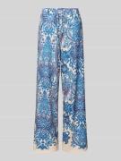 Oui Hose im Allover-Look in Bleu, Größe 44