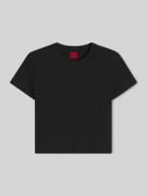 HUGO Slim Fit T-Shirt aus Baumwoll-Mix Modell 'DELANOR' in Black, Größ...