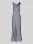 Swing Abendkleid mit Wasserfall-Ausschnitt in Bleu, Größe 32