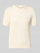 Jake*s Collection Strickshirt aus Leinen-Mix mit Rundhalsausschnitt in...