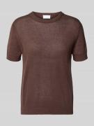 Jake*s Collection Strickshirt aus Leinen-Mix mit Rundhalsausschnitt in...