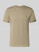 Les Deux T-Shirt mit Logo-Stitching Modell 'Norregaard' in Schlamm, Gr...