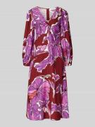 Rich & Royal Midikleid aus Viskose-Mix mit V-Ausschnitt und Eingriffta...