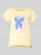 Christian Berg Woman T-Shirt mit Motiv-Print und Rollsaum in Hellgelb,...