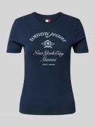 Tommy Jeans T-Shirt mit Label-Print in Marine, Größe XS