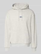 Les Deux Hoodie mit Logo-Print Modell 'Chase' in Hellgrau Melange, Grö...