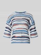 Oui Strickpullover mit 1/2-Arm in Blau, Größe 38