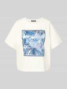 Oui T-Shirt mit Rundhalsausschnitt in Weiss, Größe 36