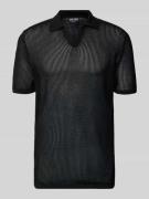 Antony Morato Slim Fit Poloshirt mit V-Ausschnitt in Black, Größe L
