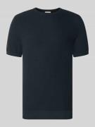 Profuomo T-Shirt aus Baumwoll-Leinen-Mix in Marine, Größe L