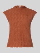 Jake*s Collection Top mit Strukturmuster in Hellbraun, Größe L