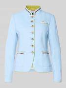 WHITE LABEL Slim Fit Blazer aus Leinen-Baumwoll-Mix in Bleu, Größe 34