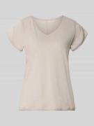 Christian Berg Woman T-Shirt mit V-Ausschnitt in Mud, Größe L