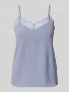 Pieces Relaxed Fit Blusentop mit Spitzenbesatz Modell 'TIFFANY' in Rau...