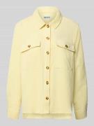 Pieces Regular Fit Cordbluse mit Brustpattentaschen Modell 'EFFI' in H...