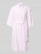 0039 Italy Leinenkleid aus reinen Leinen Modell 'Derby' in Hellrosa, G...