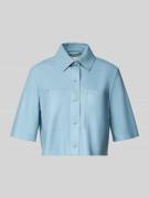 V by Vera Mont Cropped Blusenshirt mit 1/2-Arm in Hellblau, Größe 34