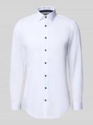 Jake*s Slim Fit Business-Hemd mit Kentkragen in Weiss, Größe 35/36