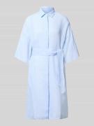 0039 Italy Leinenkleid aus reinen Leinen Modell 'Derby' in Hellblau, G...