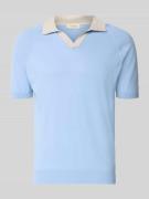 GRAN SASSO Regular Fit Poloshirt mit V-Ausschnitt in Hellblau, Größe 5...