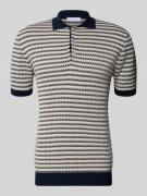 Manuel Ritz Regular Fit Poloshirt im Allover-Look mit Knopfleiste in M...
