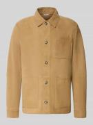 Manuel Ritz Lederjacke mit Knopfleiste und aufgesetzten Taschen in Bei...