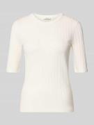 OPUS T-Shirt in Ripp-Optik Modell 'Savka' in Offwhite, Größe 36