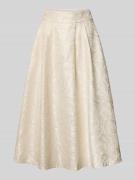 Rinascimento Midirock aus Satin mit Eingrifftaschen in Weiss, Größe L