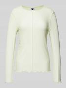 Karo Kauer Longsleeve mit Muschelsaum in Hellgruen, Größe XS