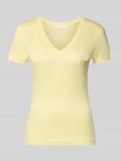 Guess Slim Fit T-Shirt aus reinem Lyocell in GELB, Größe L