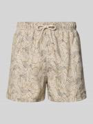 Emporio Armani Regular Fit Shorts mit Allover-Logo-Print in Beige, Grö...