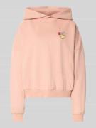 REVIEW Hoodie mit Motiv-Print und überschnittenen Schultern in Altrosa...