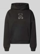 REVIEW Hoodie mit Kapuze in Black, Größe L