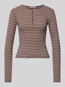 REVIEW Slim Fit Longsleeve aus Baumwoll-Mix in Pastellgelb, Größe L