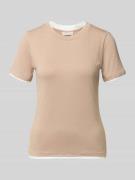 FREE/QUENT Regular Fit T-Shirt aus Viskose-Mix Modell 'Alvin' in Beige...