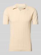 Blend Slim Fit Poloshirt in Strick-Optik Modell 'Baron' in Sand, Größe...