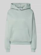 REVIEW Hoodie mit Logo und Känguru-Tasche in Bleu, Größe L