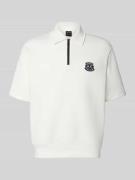 ARMANI EXCHANGE Loose Fit Poloshirt mit Label-Stitching in Offwhite, G...