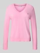 Tommy Hilfiger Regular Fit Strickpullover aus Baumwoll-Mix in Hellrosa...