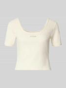 Guess Activewear Cropped T-Shirt aus Lyocell-Mix Modell 'Circe' in Wei...