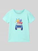 Blue Seven Regular Fit T-Shirt mit Motiv-Print in Tuerkis, Größe 104