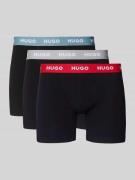 HUGO Skinny Fit Trunks aus Baumwoll-Mix im 3er-Pack in Black, Größe L