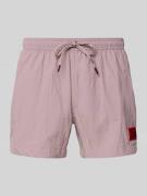 HUGO Badeshorts mit Label Patch Modell 'DOMINICA' in Mauve, Größe L