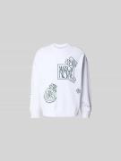 MAISON KITSUNÉ Oversized Sweatshirt aus Baumwoll-Mix in Ecru, Größe L