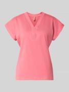 Soyaconcept T-Shirt mit V-Ausschnitt Modell 'DERBY' in Rosa, Größe L