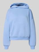 REVIEW Hoodie mit Logo und Känguru-Tasche in Bleu, Größe L