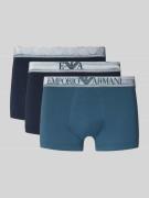 Emporio Armani Slim Fit Trunks mit Logo-Stitching im 3er-Pack in Dunke...